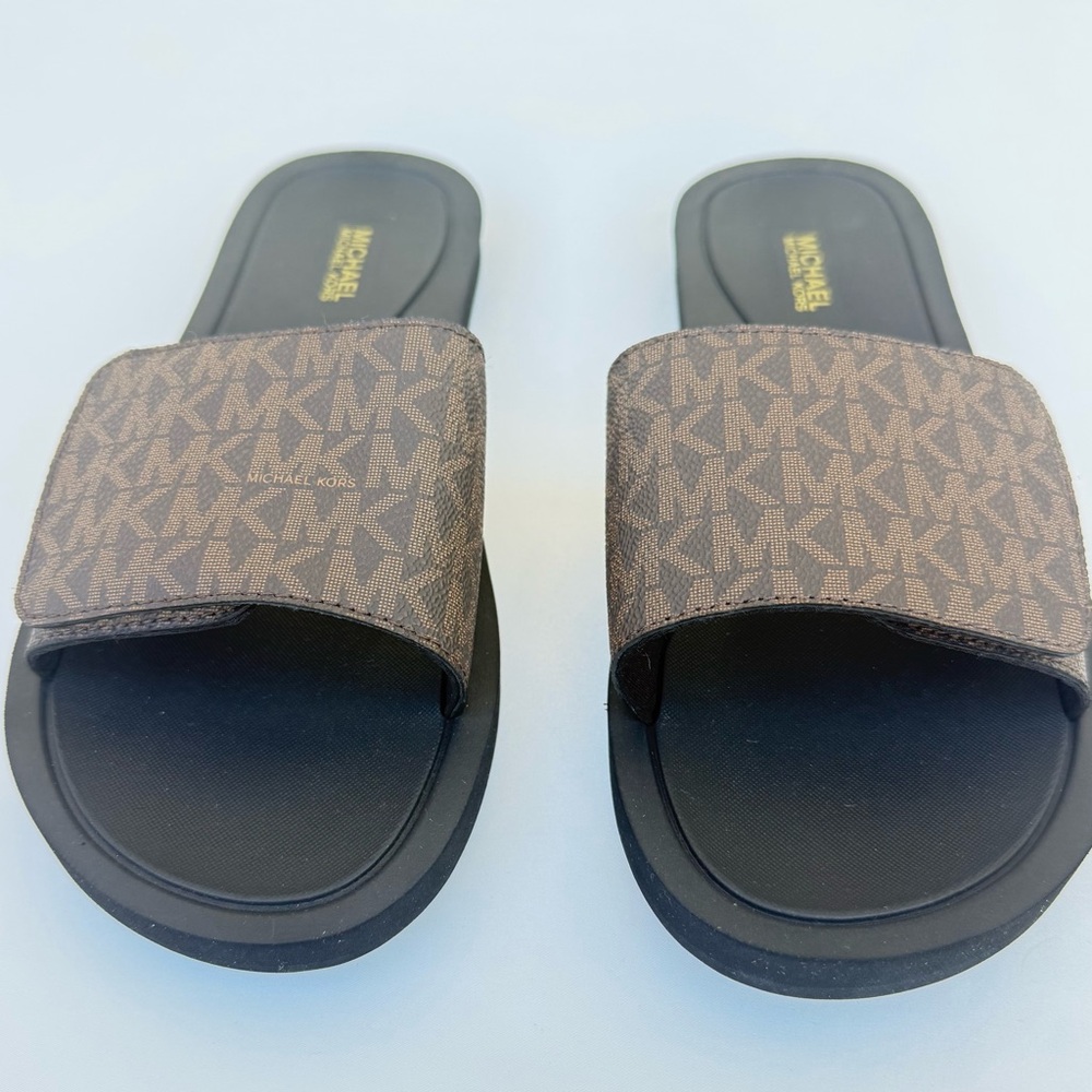✨👡 New Michael Kors  Slide Sandals – Brown Size 8 (No Box) 👡✨ - Picture 2 of 7